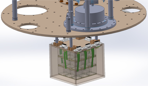 Mod&eacute;lisation du d&eacute;tecteur CryoCube qui sera au coeur de l'exp&eacute;rience Ricochet
